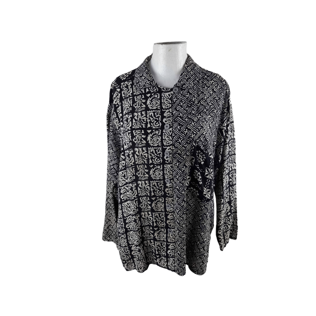 Monochrome printed longsleeve shirt - S