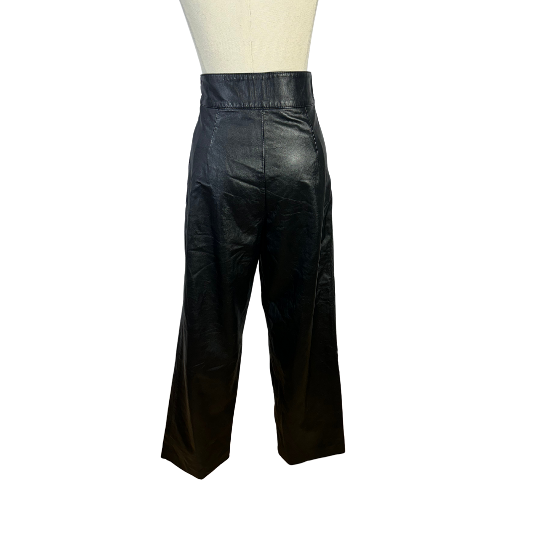 Black vintage leather pants - S