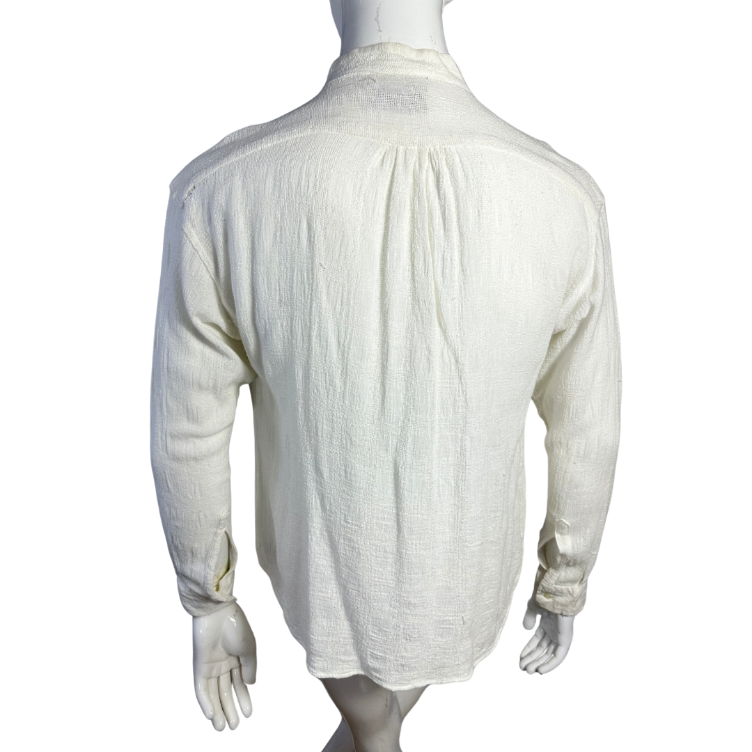 White vintage Marlboro Mandarin collar shirt - M
