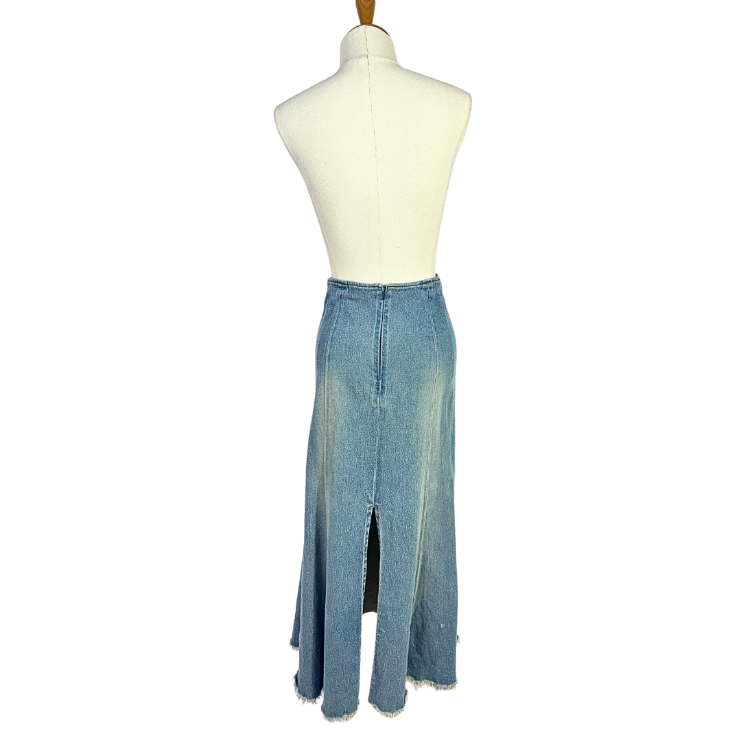 Blue Y2K denim maxi skirt - S