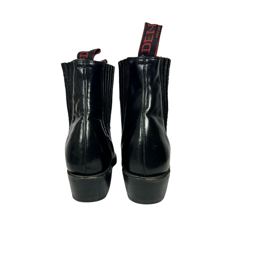 Black leather cowboy ankle boots - UK6.5