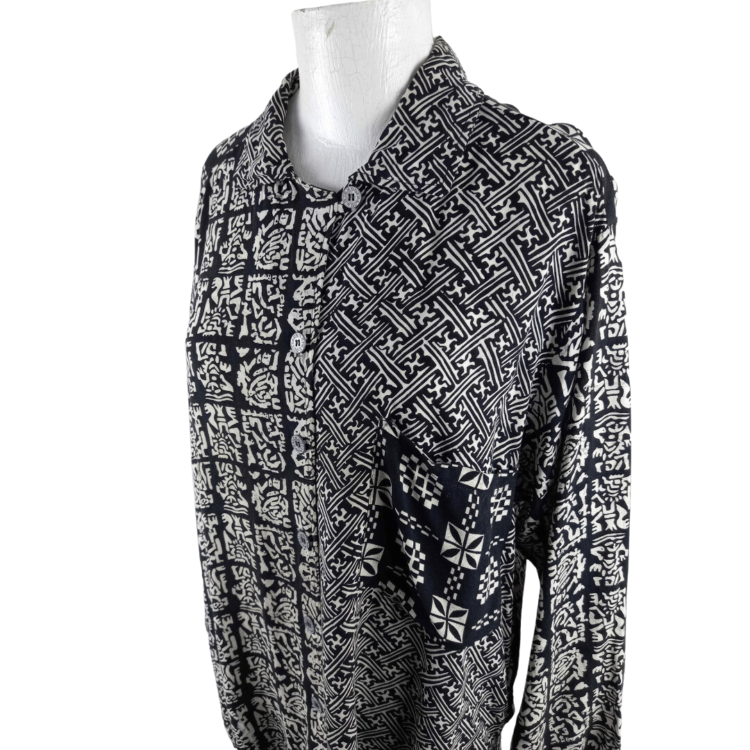 Monochrome printed longsleeve shirt - S