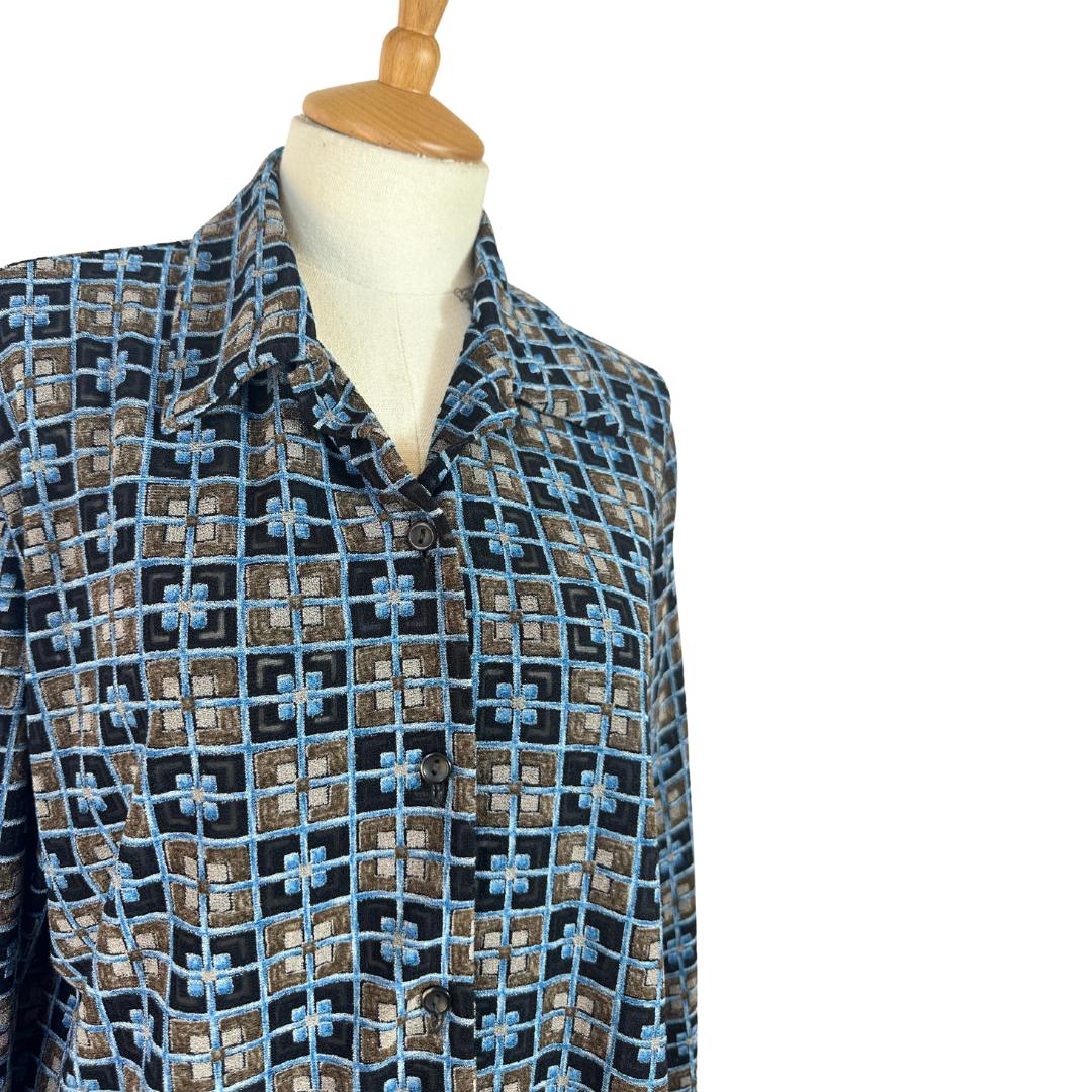 Vintage geometric print shirt - M