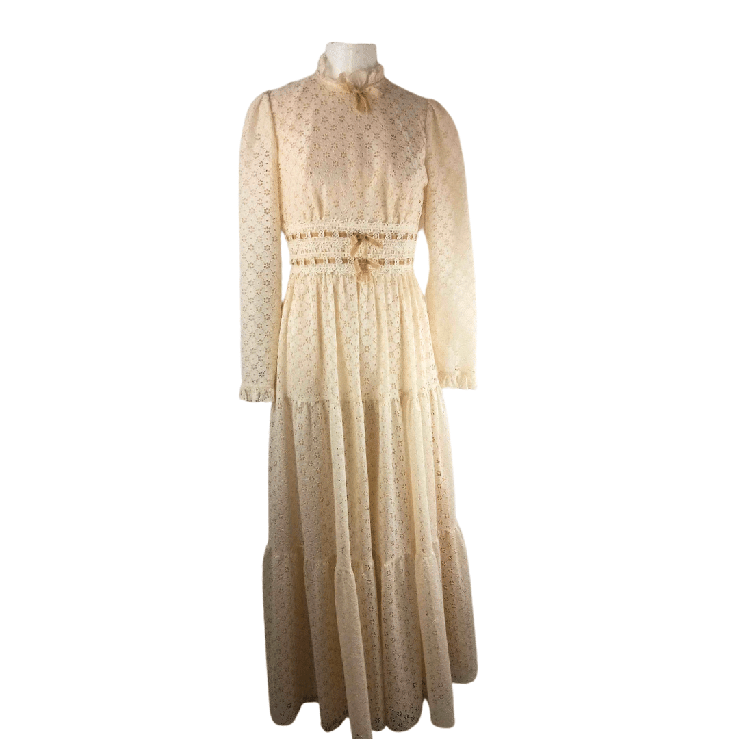 70s vintage empire waist dress - S