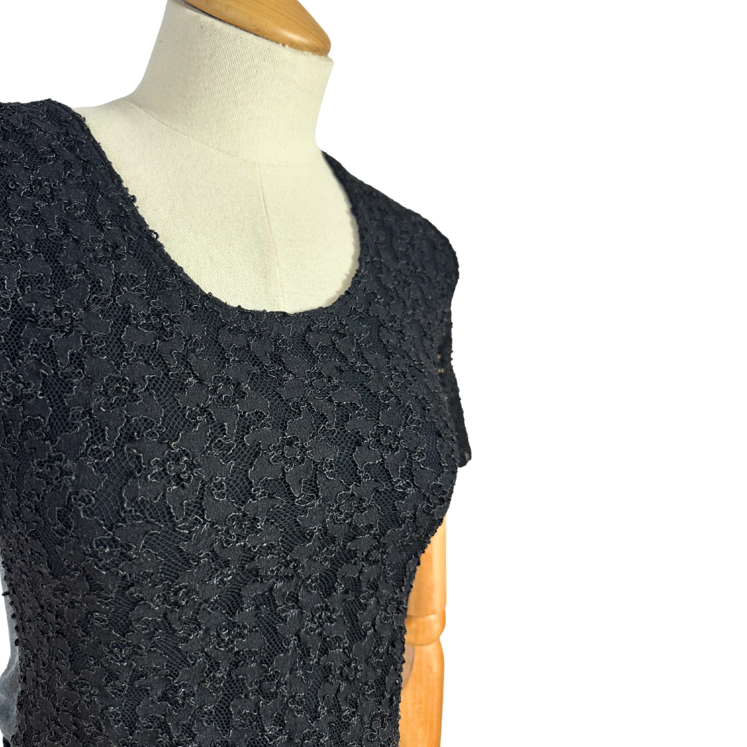 Black lace cropped top - S