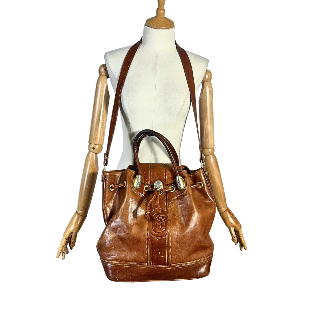Marino Orlandi leather bucket bag
