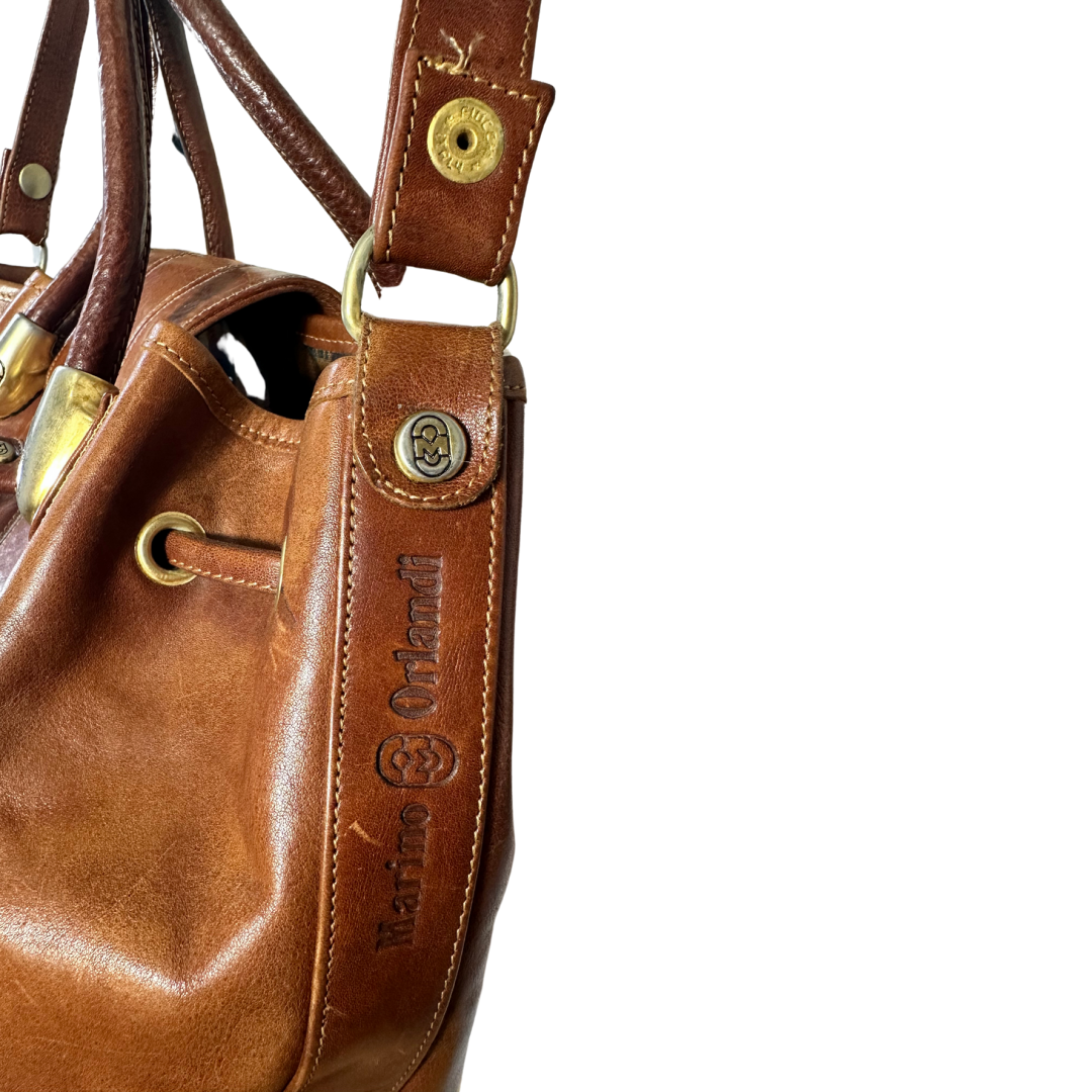 Marino Orlandi leather bucket bag