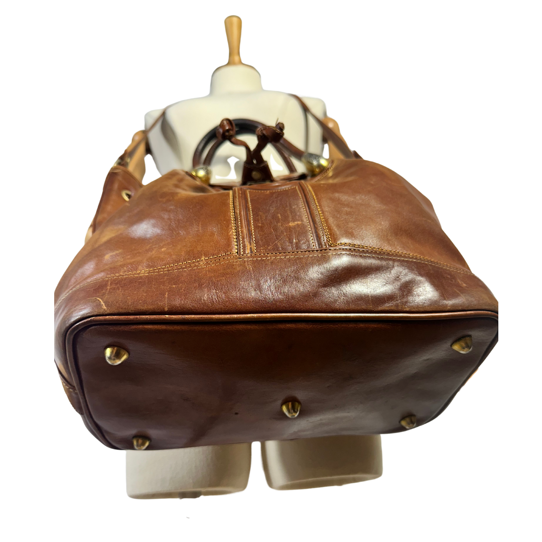Marino Orlandi leather bucket bag