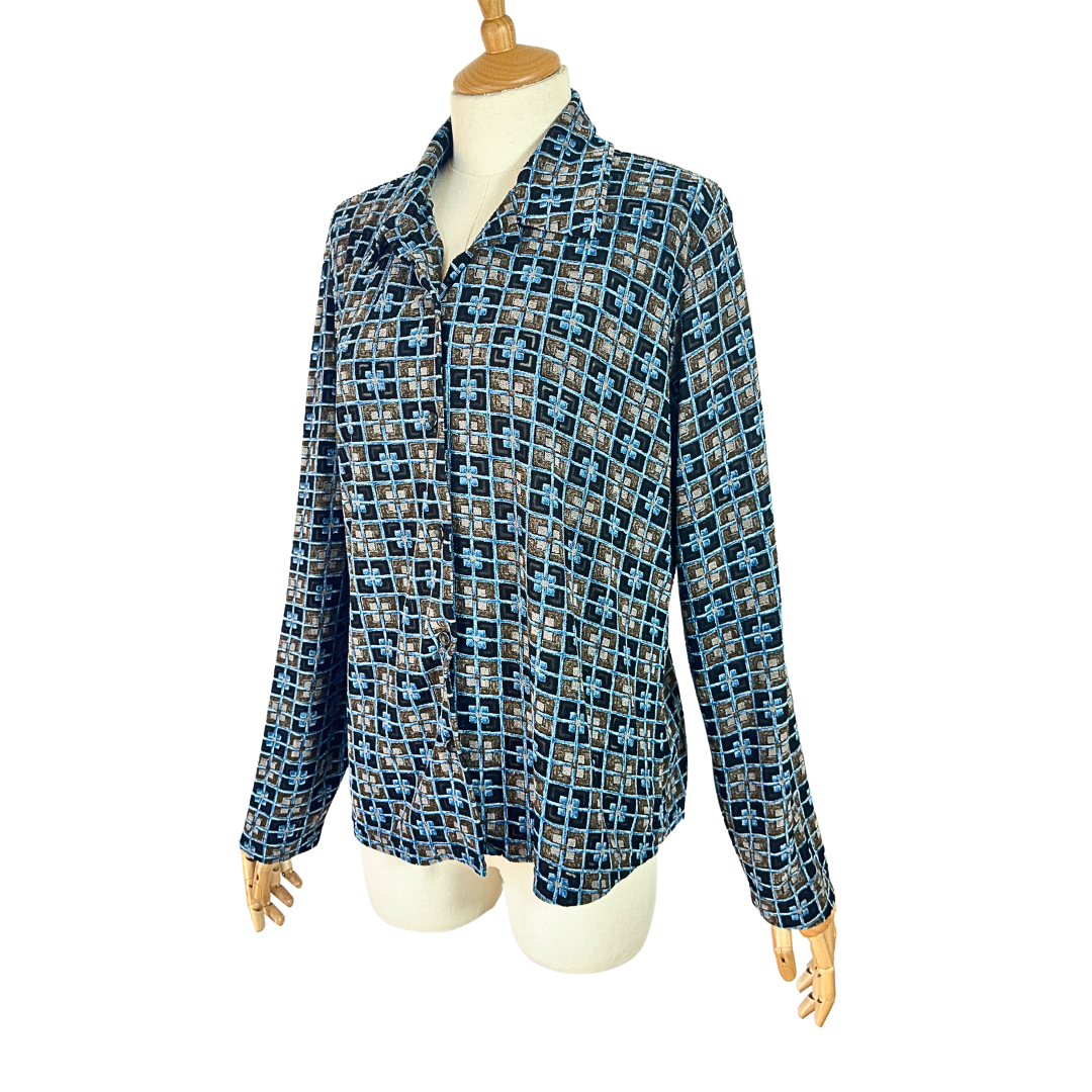 Vintage geometric print shirt - M