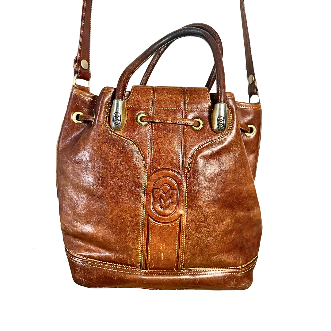 Marino Orlandi leather bucket bag