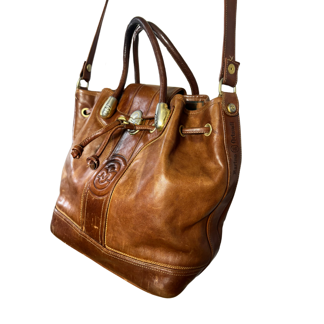 Marino Orlandi leather bucket bag