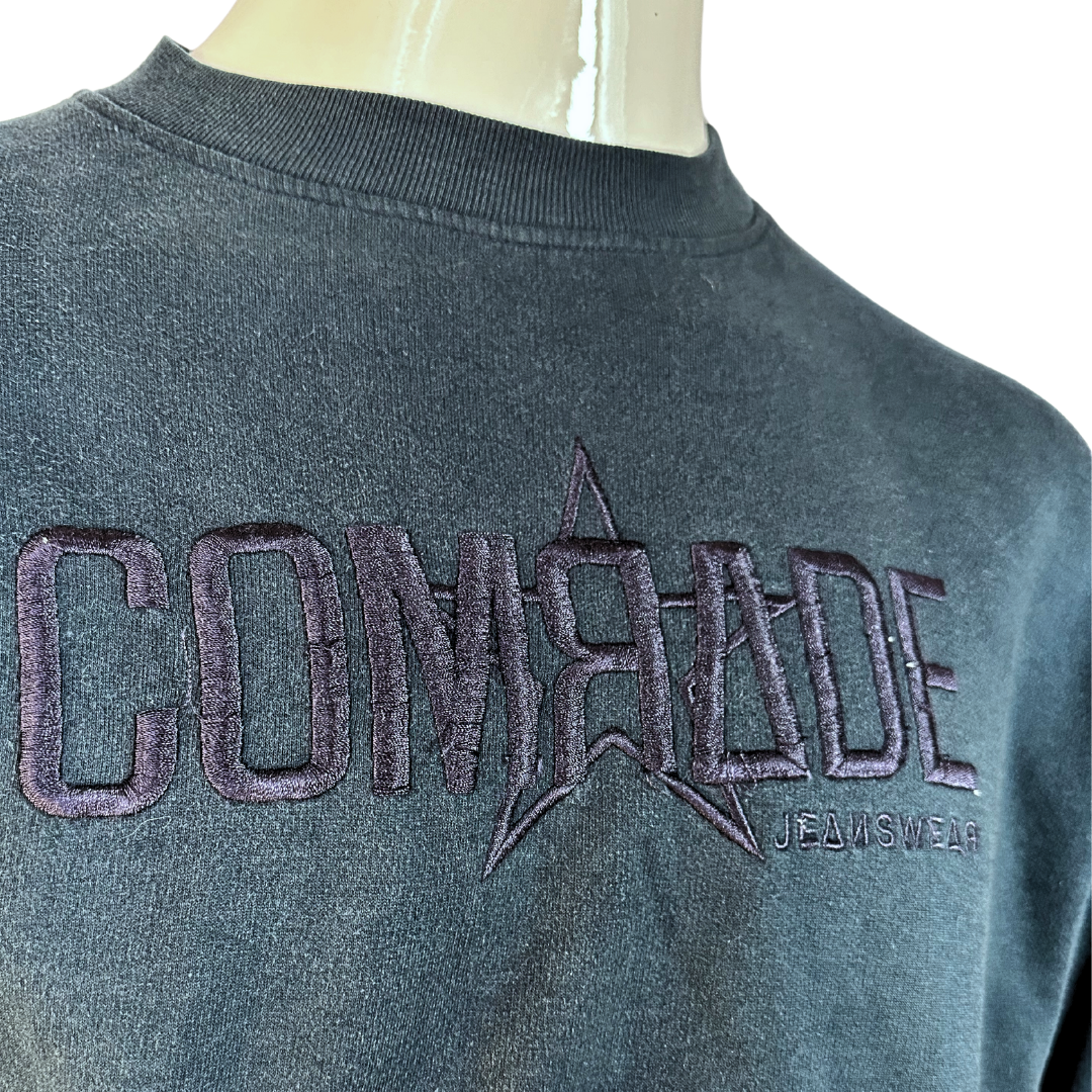 90s embroidered sweatshirt - M