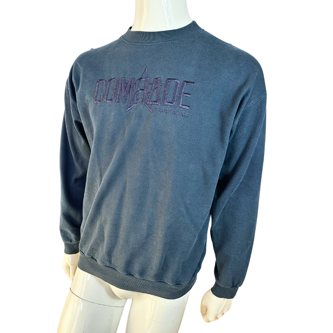90s embroidered sweatshirt - M