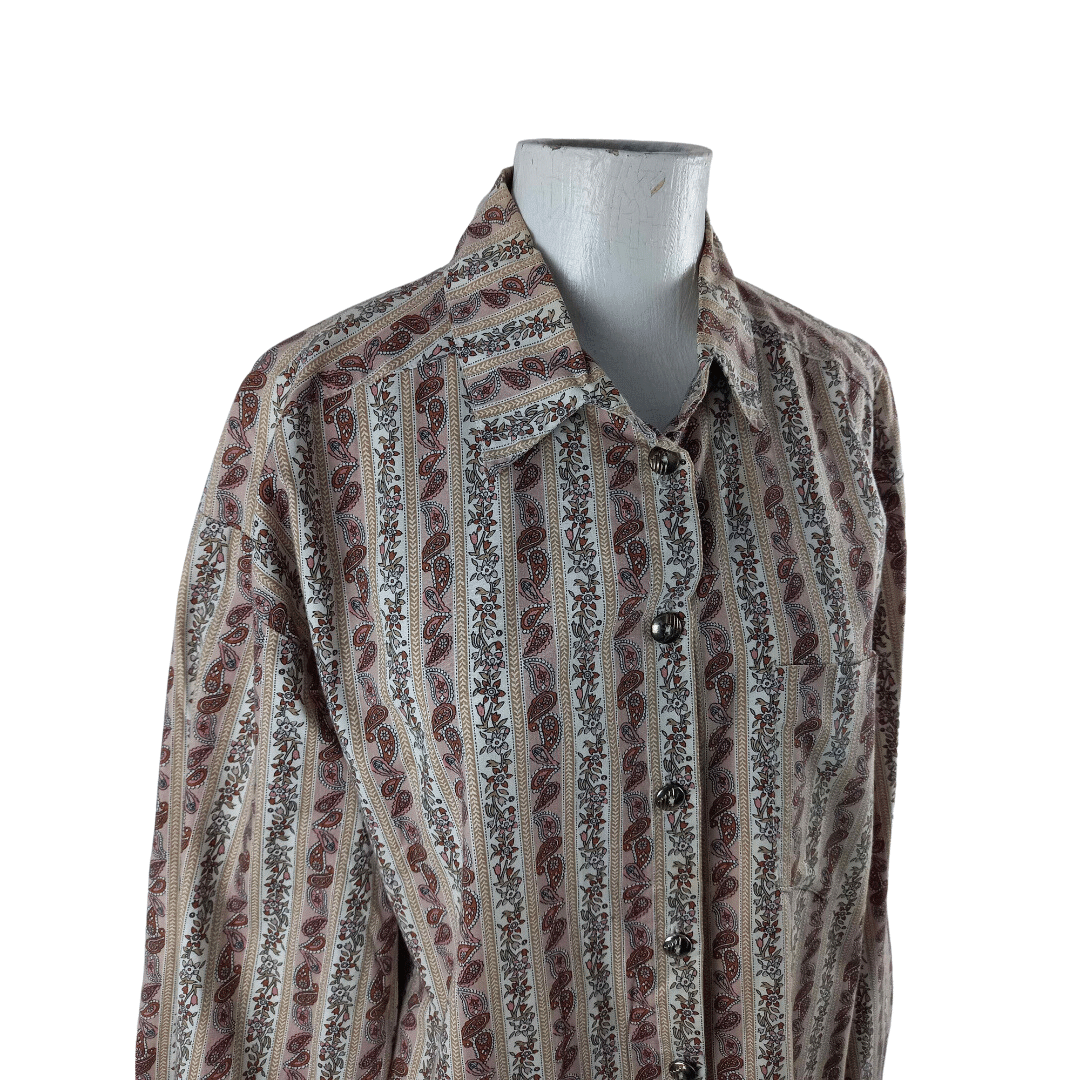 Paisley printed longsleeve shirt - L