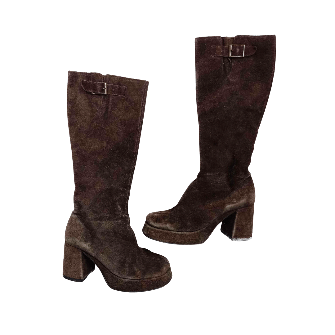 Platform suede boots - UK 4
