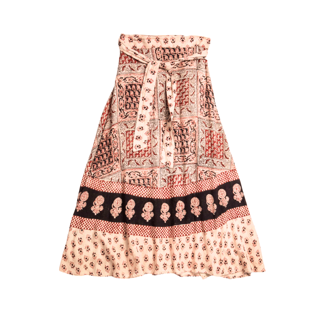Printed boho wrap skirt - S/M