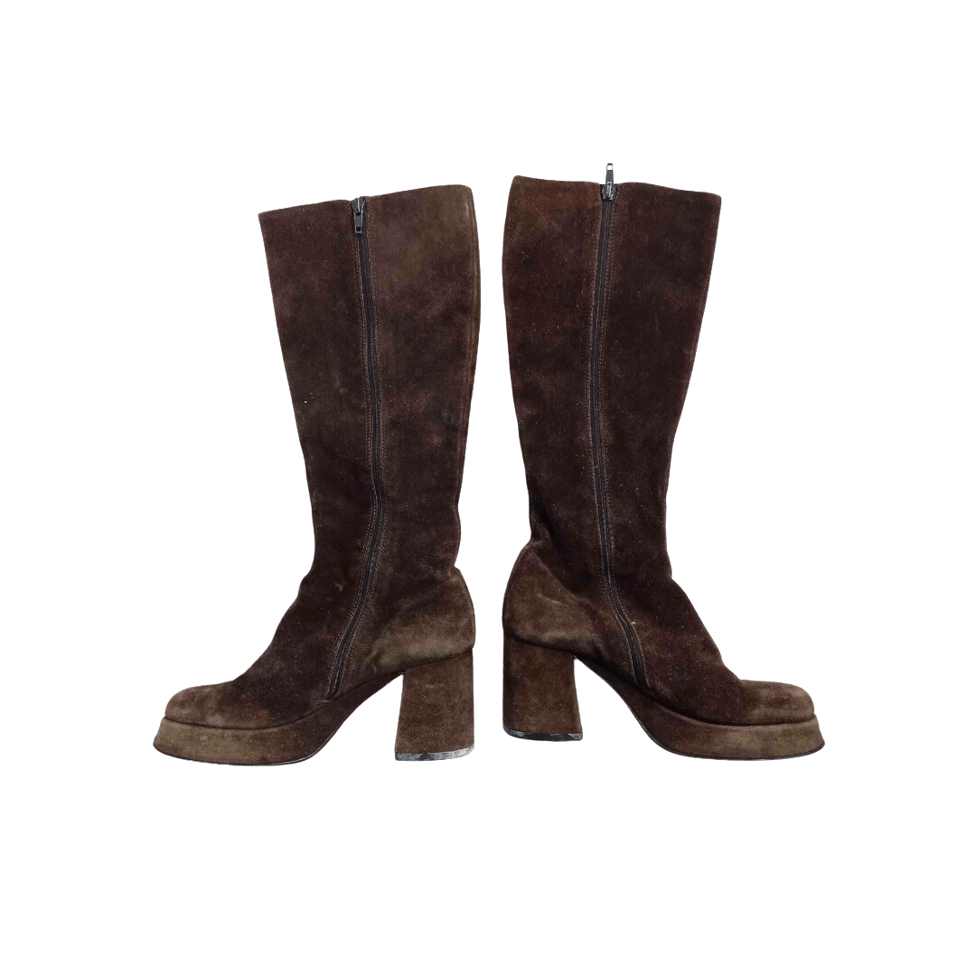 Platform suede boots - UK 4