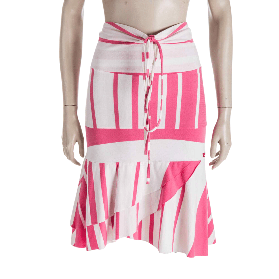 Asymmetrical tiered stripe skirt - M