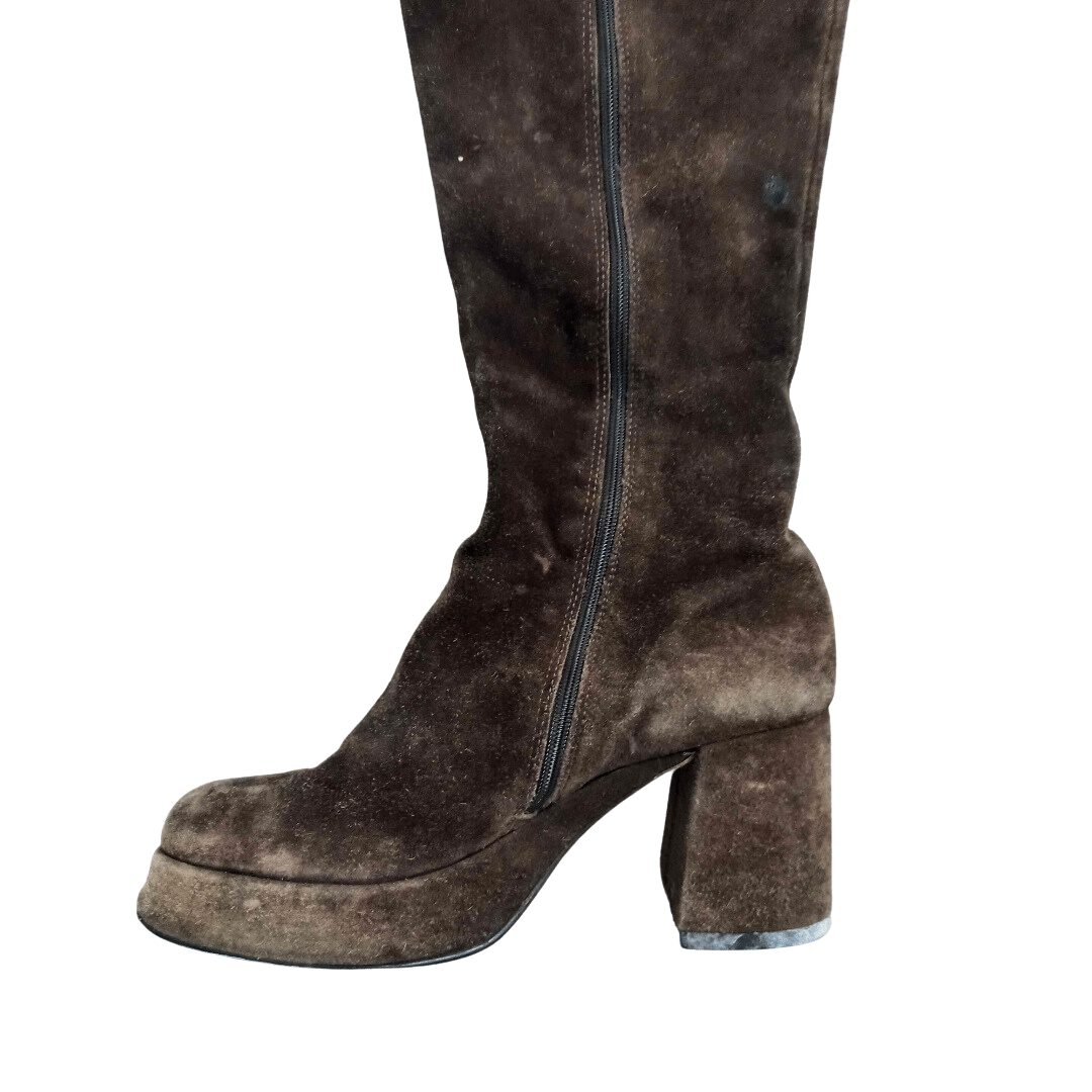 Platform suede boots - UK 4