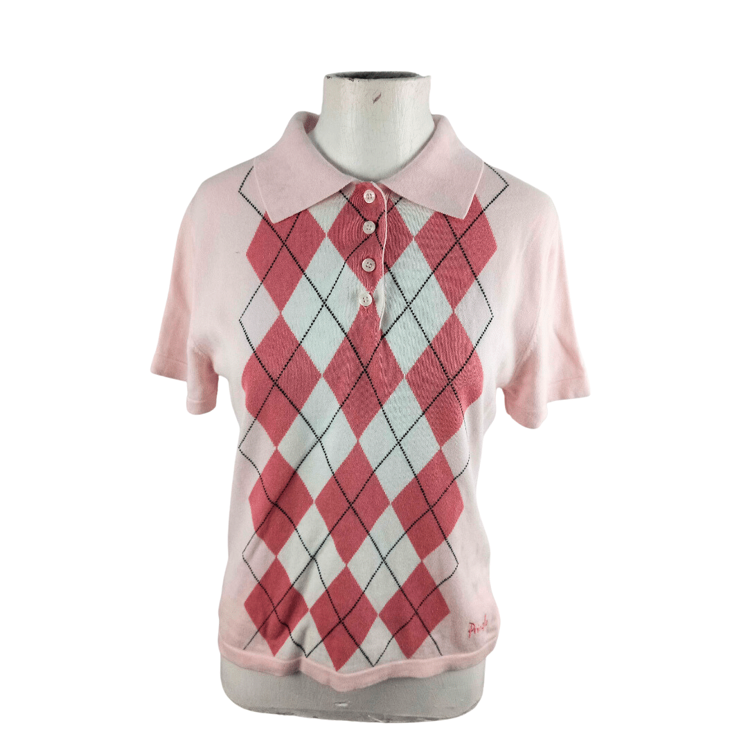 Pringle argyle knitted collared shirt S vintageandthecity