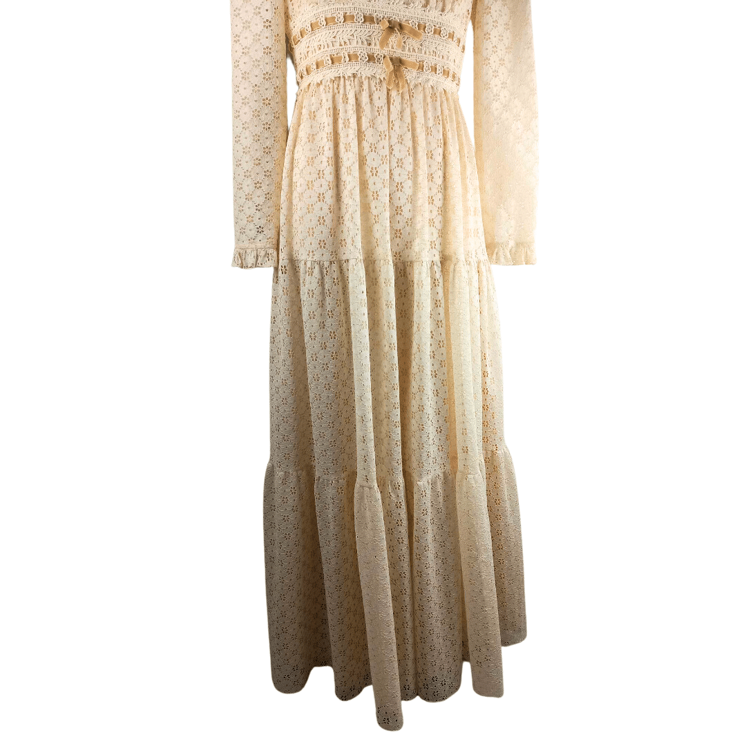 70s vintage empire waist dress - S