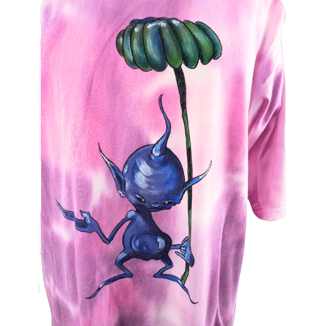 90s tie-dye alien t-shirt - L/XL