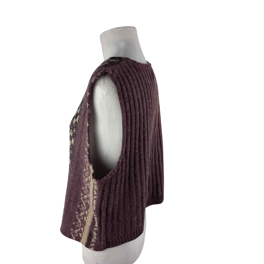 Vintage knitted sleeveless jersey - L