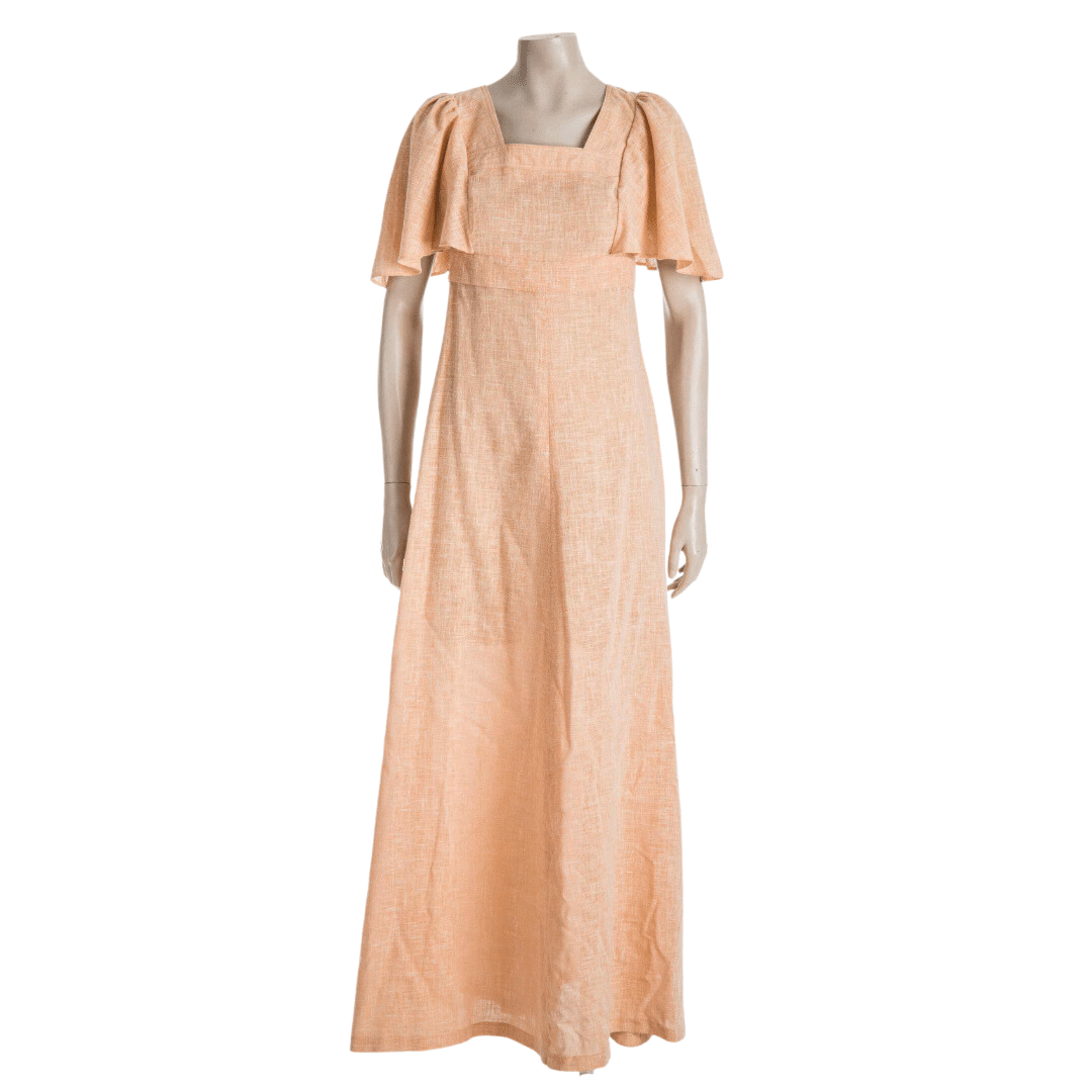 Butterfly sleeve 70s style maxi dress - L