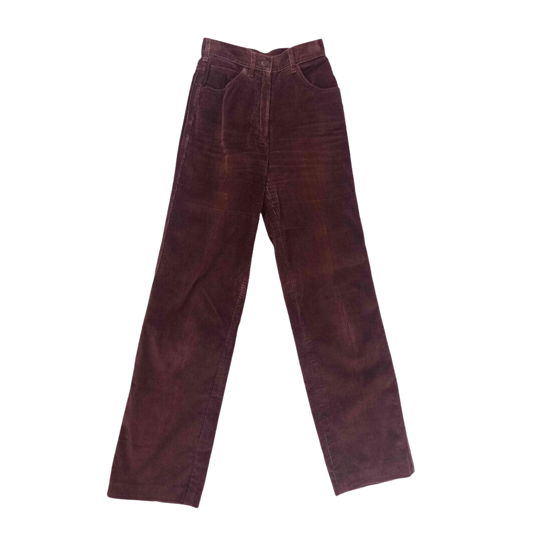 High-waisted corduroy pants - XS