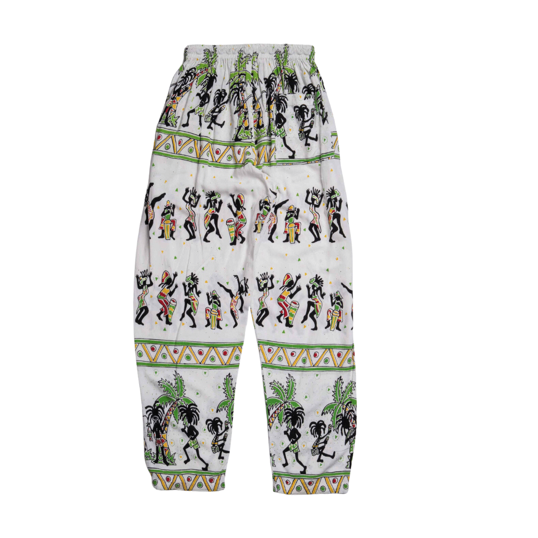 Elasticated drawstring Jamaican print relaxed pants - S/M/L