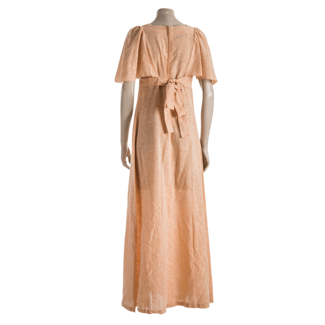 Butterfly sleeve 70s style maxi dress - L
