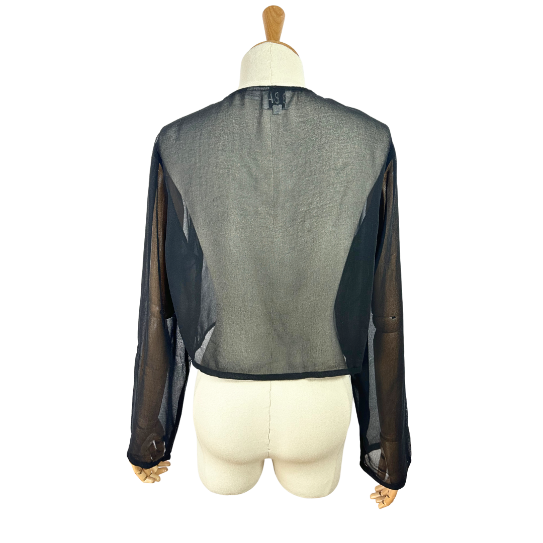 Black sheer longsleeve jacket - M
