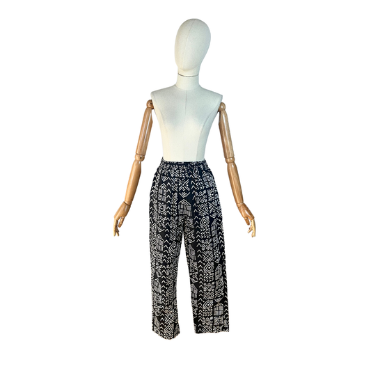 Black and white Aztec print pants - S