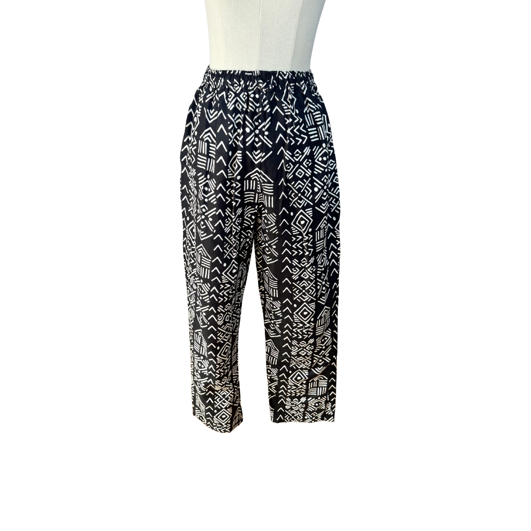Black and white Aztec print pants - S