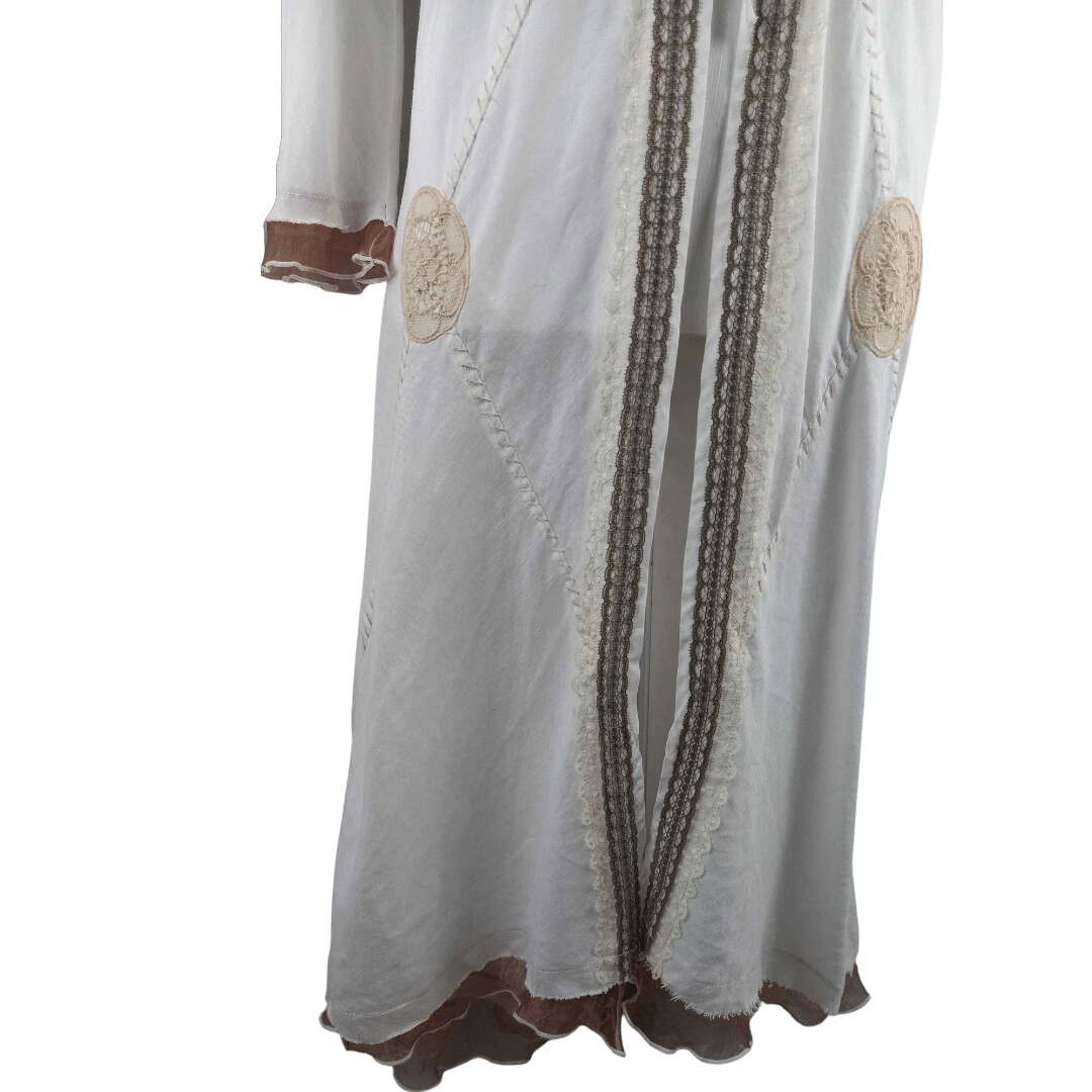Goddess linen-blend duster kimono - M