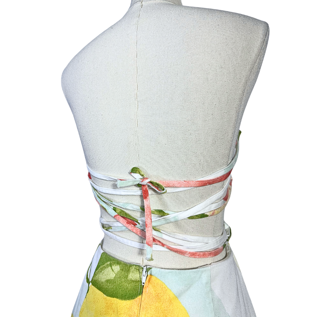 Fruit print boobtube dress - S