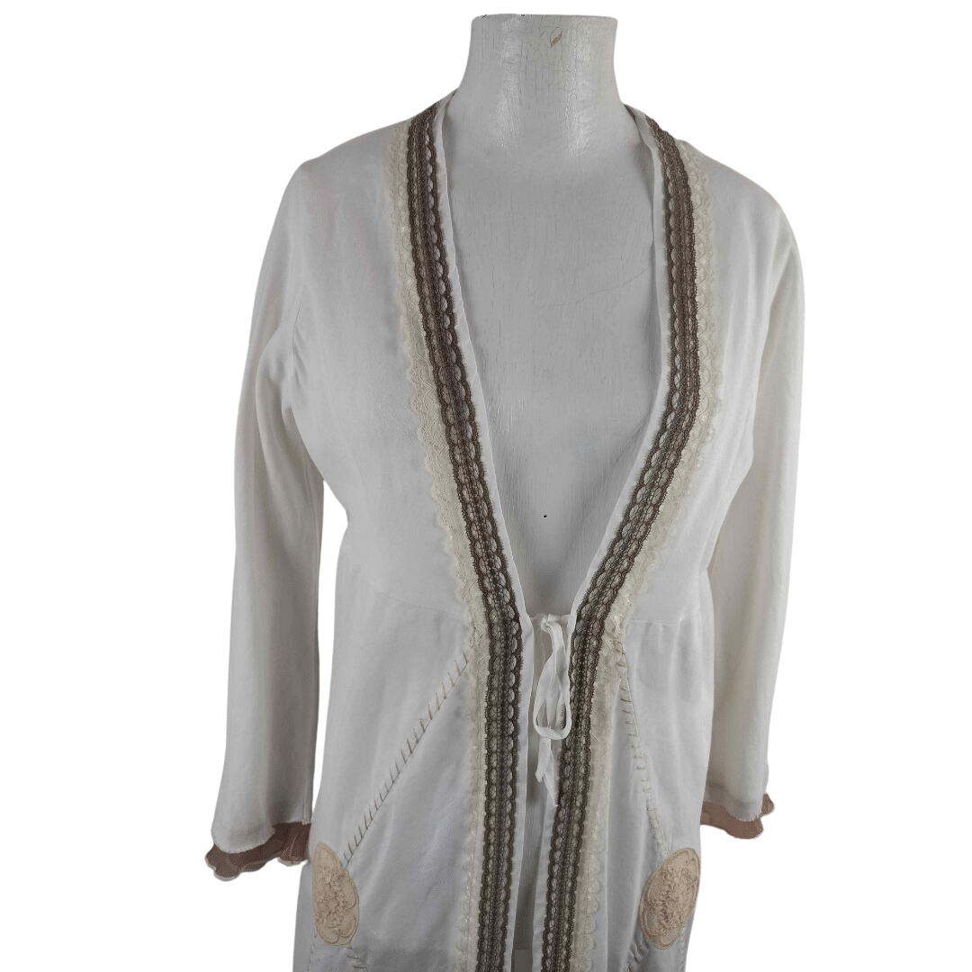 Goddess linen-blend duster kimono - M
