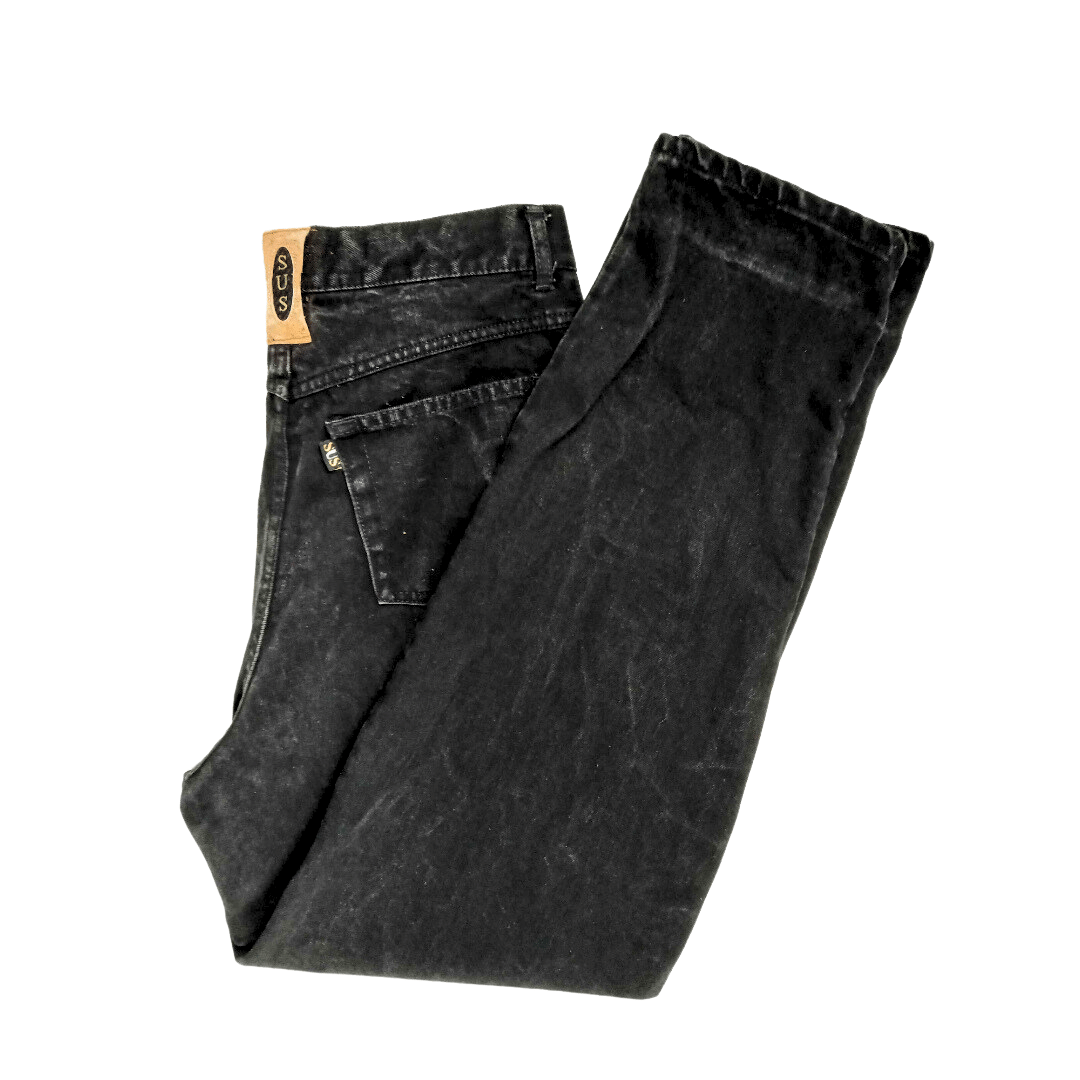 Black thick denim mom jeans - M