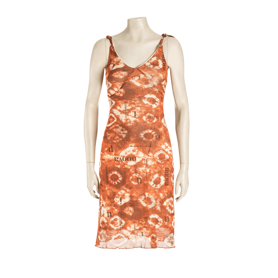 Graphic mesh midi dress - S