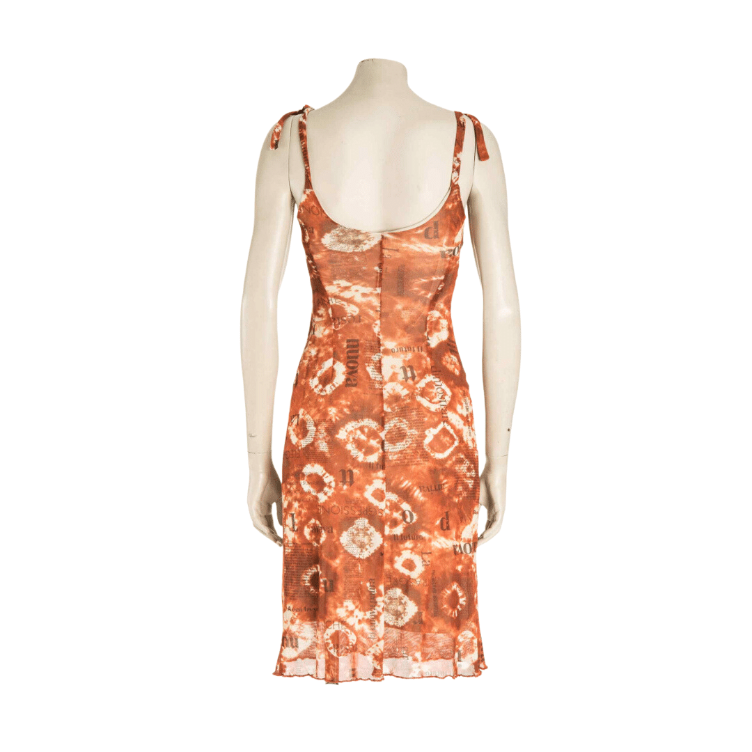 Graphic mesh midi dress - S