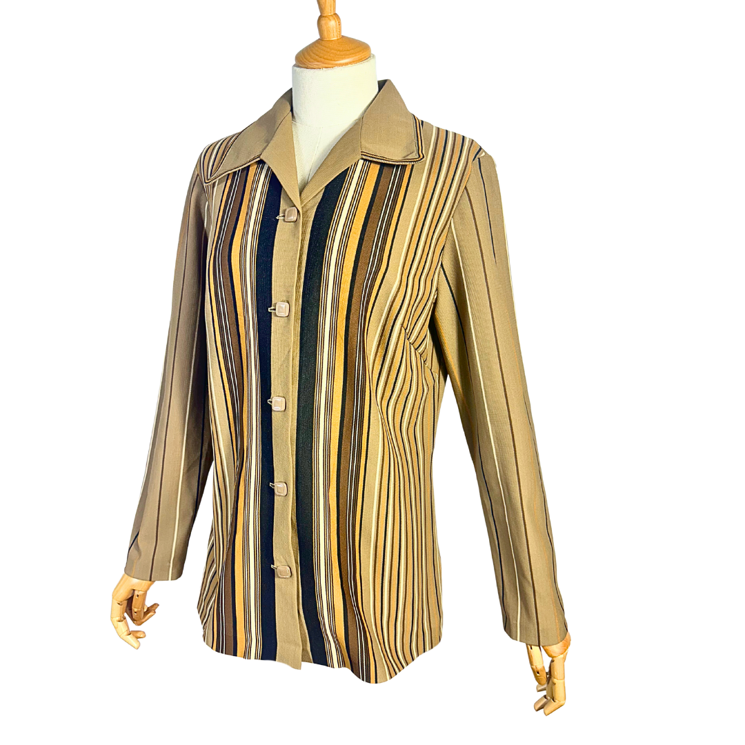 70s vintage striped shirt - M