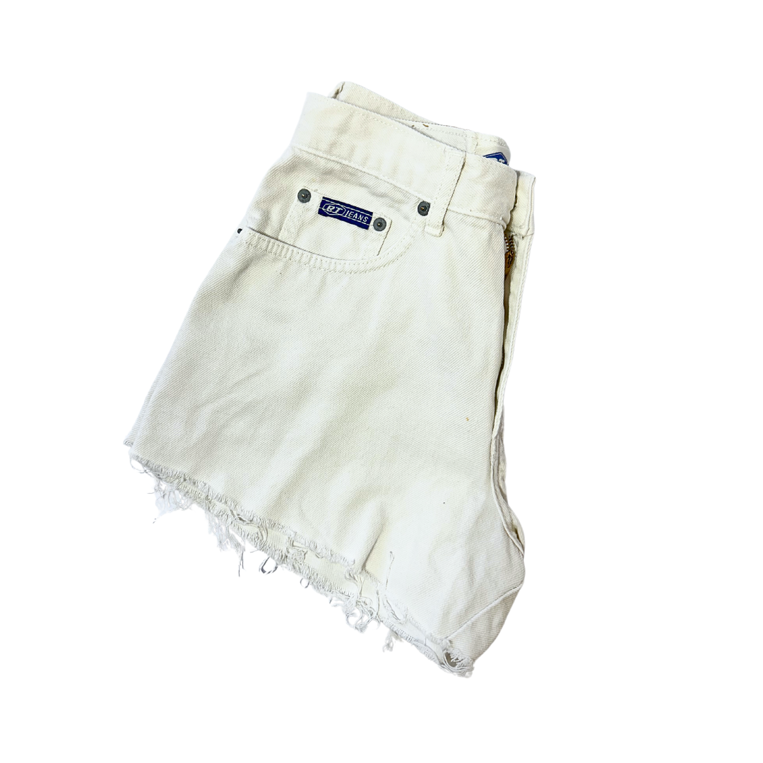 White 90s high waist denim shorts - XS