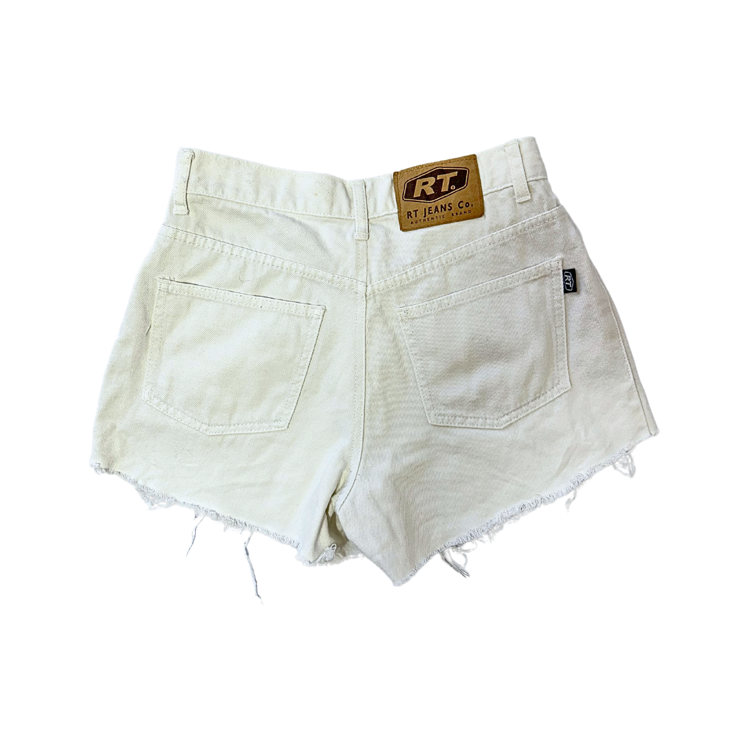 White 90s high waist denim shorts - XS