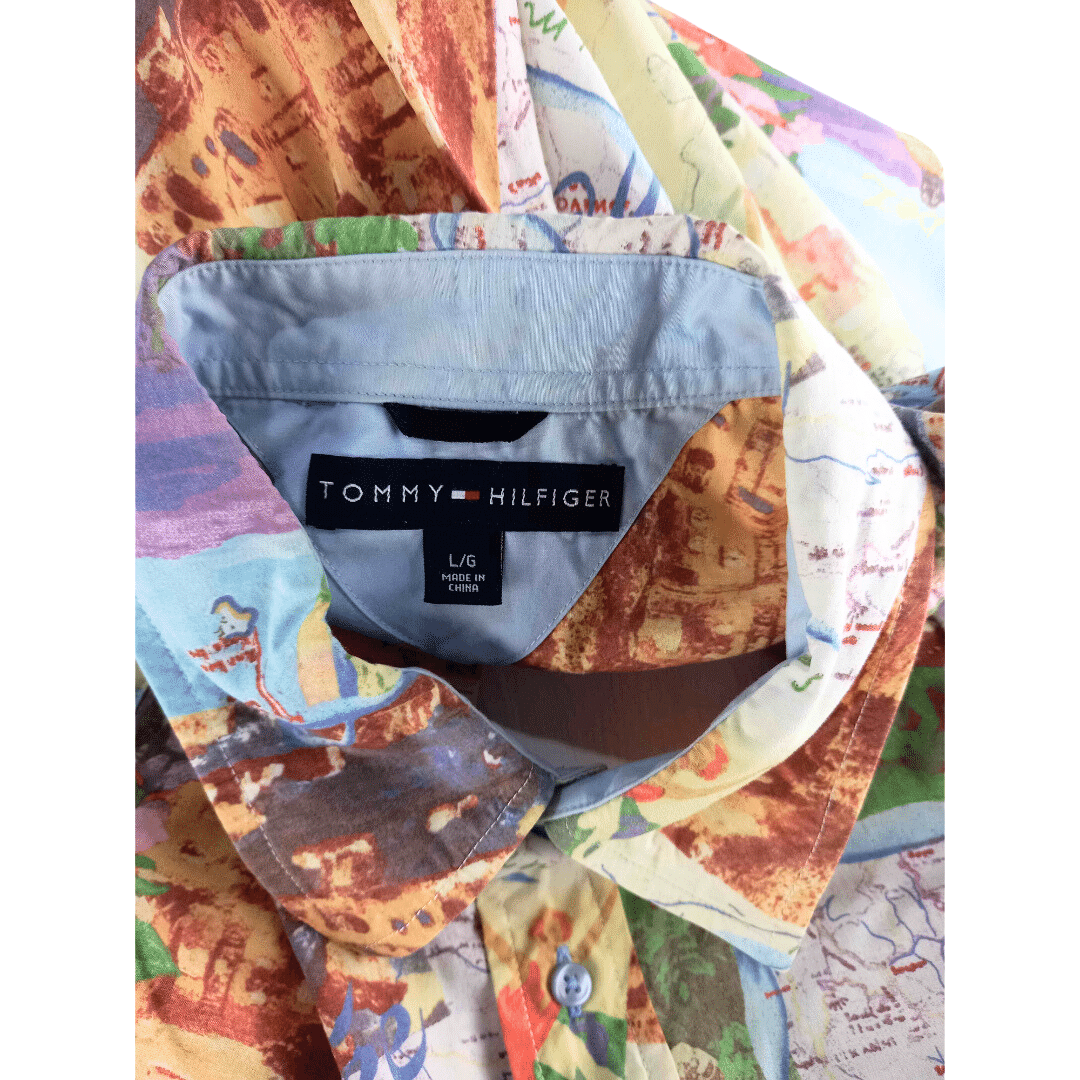 Tommy Hilfiger city print multi-coloured shirt - L