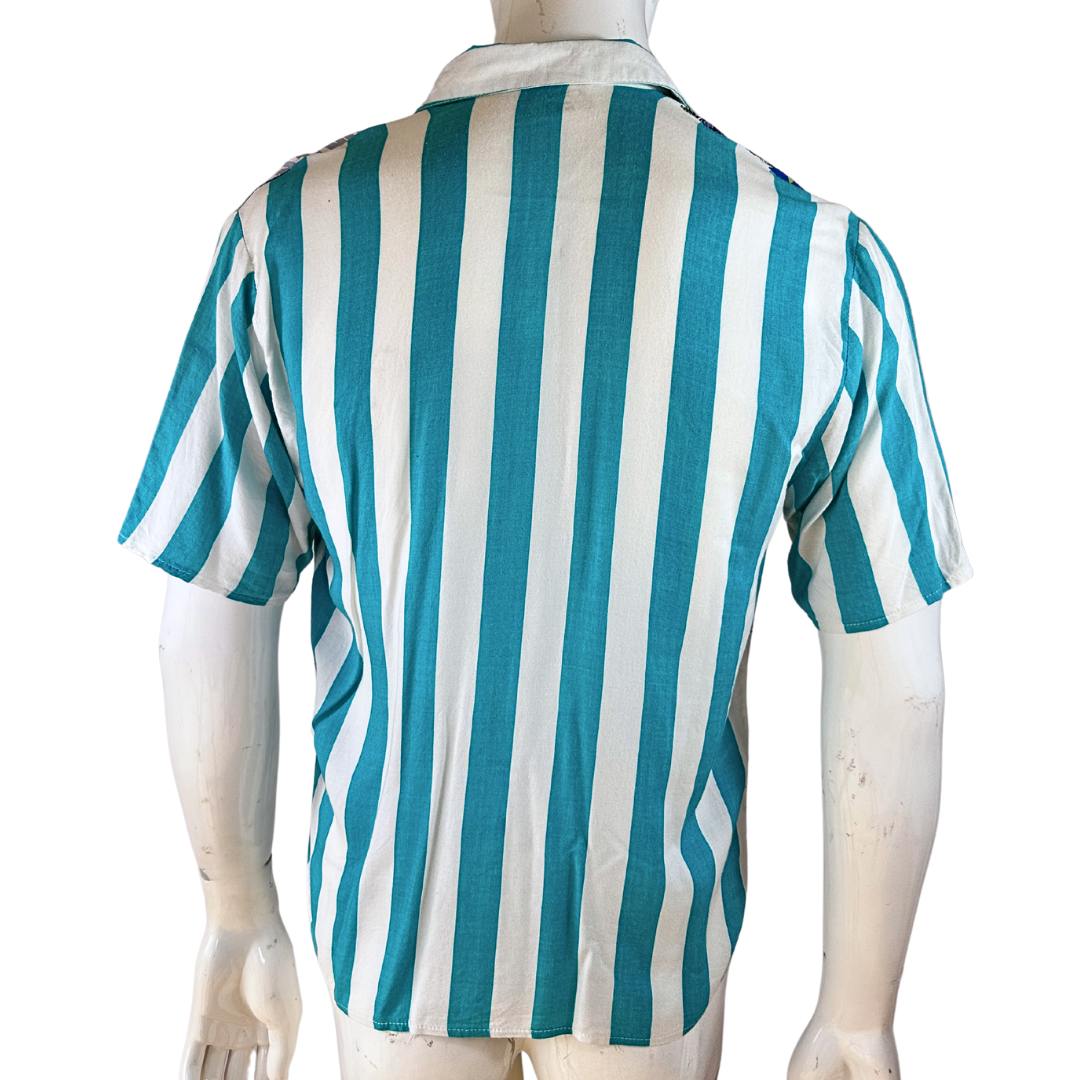 Printed and striped shortsleeve shirt - XS/S
