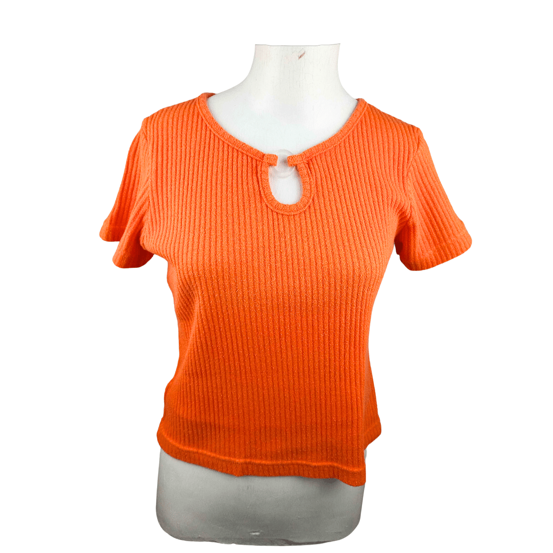 Ribbed shortsleeve top - M