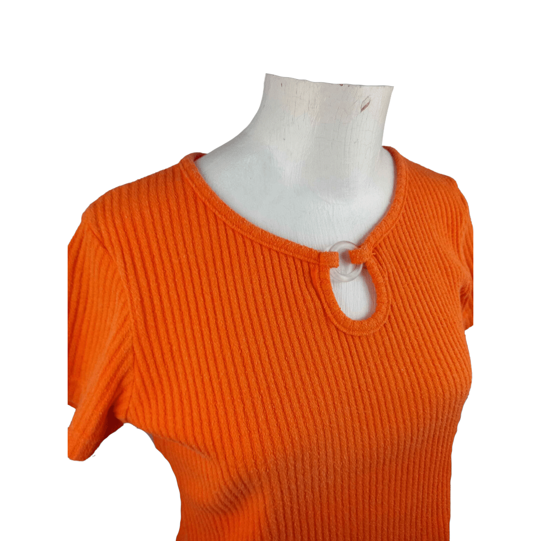 Ribbed shortsleeve top - M