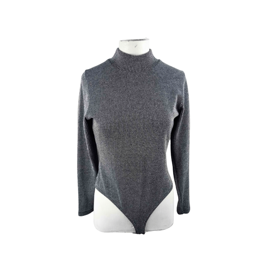 Mock neck ribbed bodysuit - L