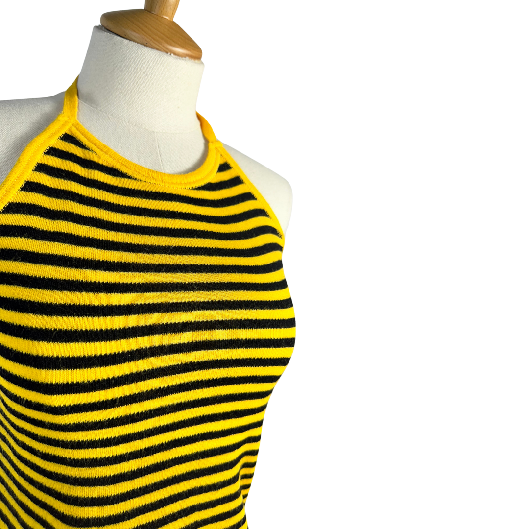 Striped halter neck knit top - XS/S