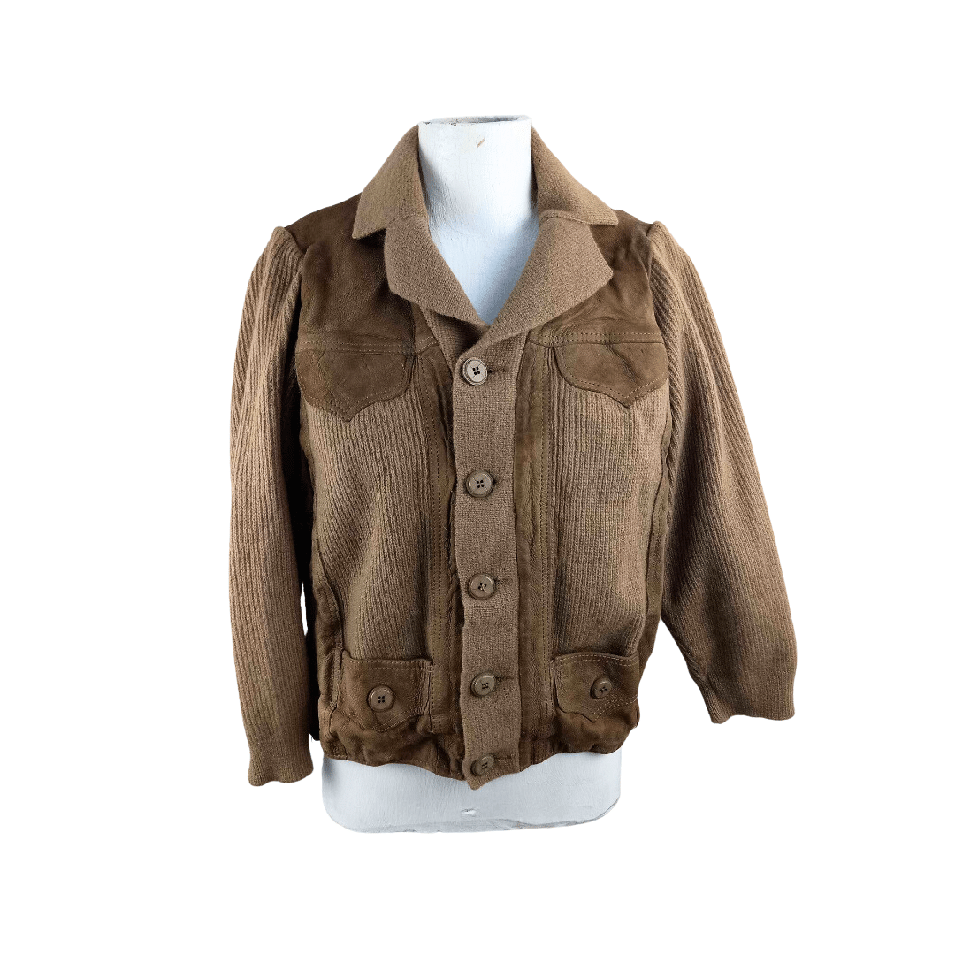 Wool and suede button down jacket S vintageandthecity